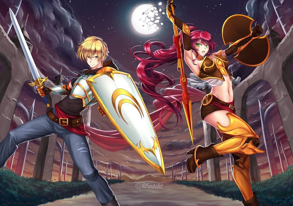 Adsoutoart Rwby Fanart Jaune Arc Pyrrha Nikos Rwby Jaunearc Pyrrhanikos Fanart Wacom Clipstudiopaint