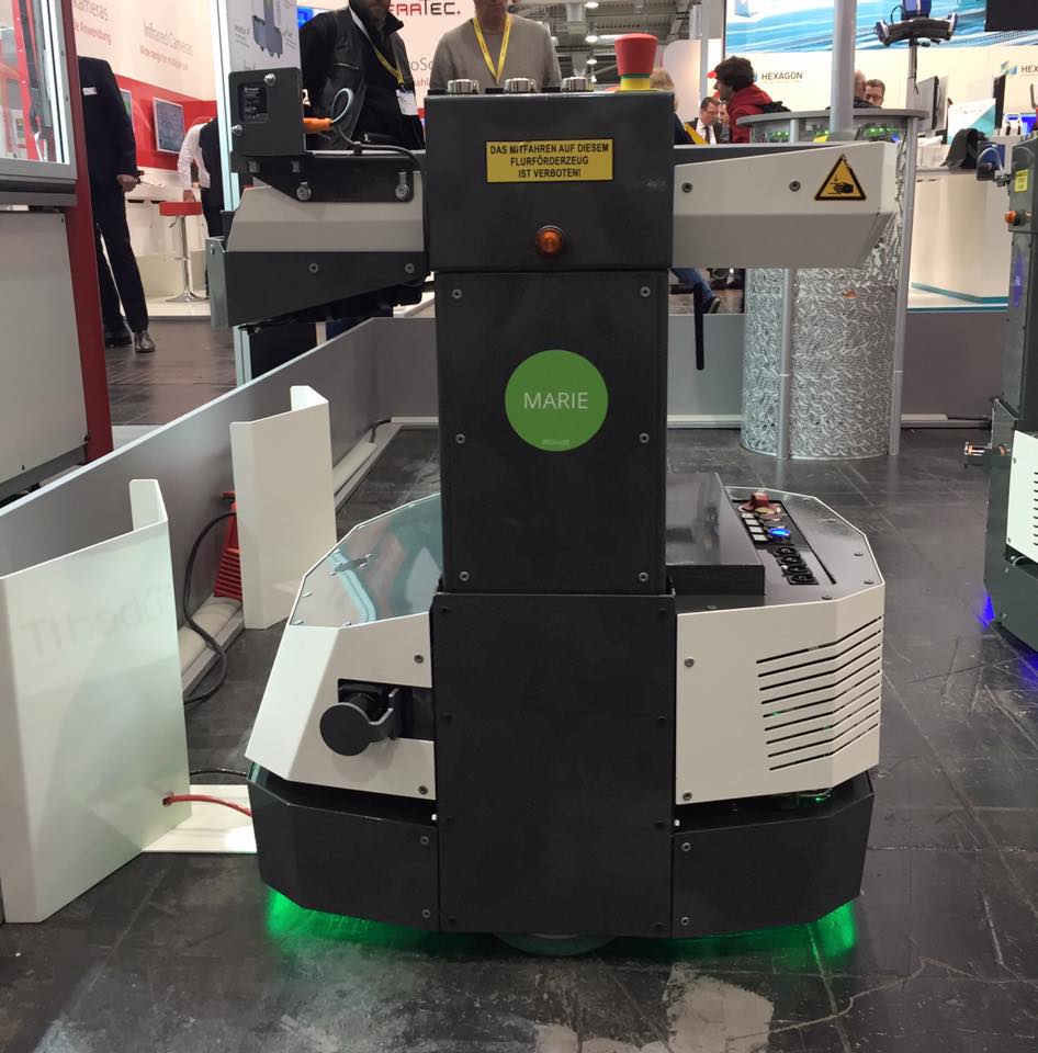Smart Shuttle Marie is recharging for another busy day <a href="/hannover_messe/">HANNOVER MESSE</a>. Visit our Smart Shuttles Paul and Marie in Hall 17  E42 (4) #HMI17