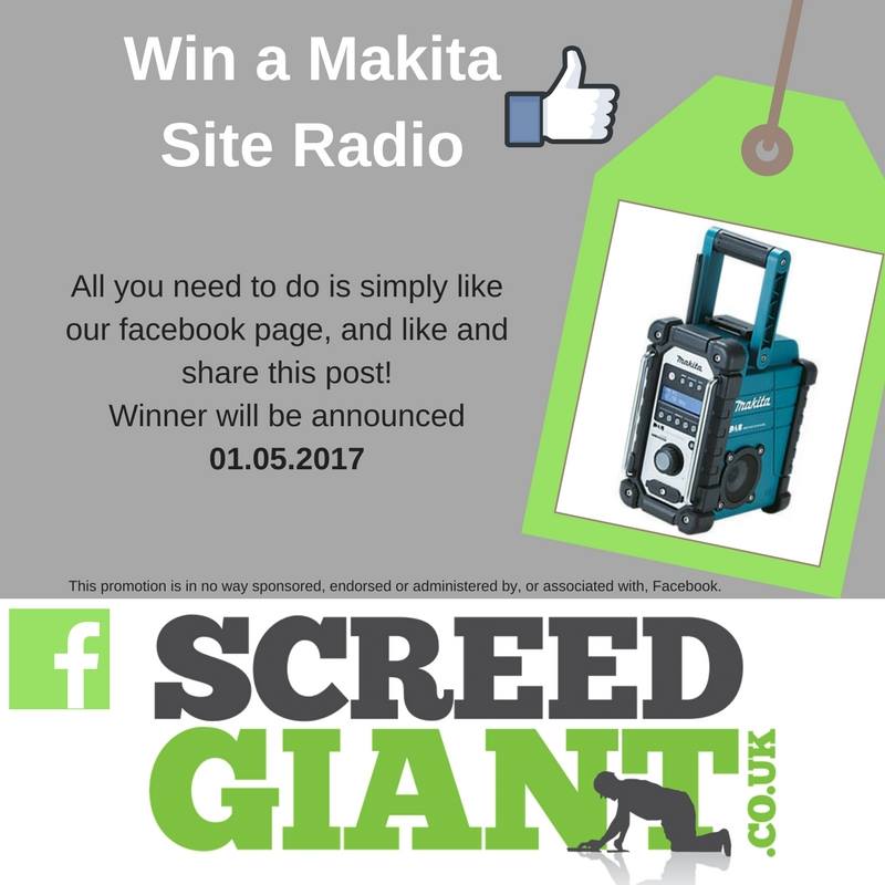screedwarehouse's tweet image. LAST CHANCE! To be in with a chance to win a makita #site radio! Just #follow us, and then #like and #retweet this post! #competiton #prize