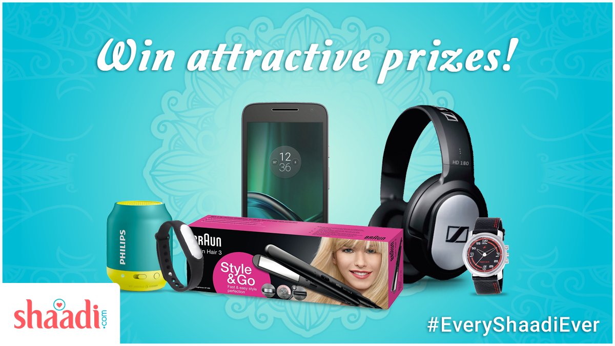 ShaadiDotCom's tweet photo. Ladies and Gentlemen, we are just few hours away from our mega contest #EveryShaadiEver . RT if you are all set to sweep the contest!😎 https://t.co/7ybRPF70Ey