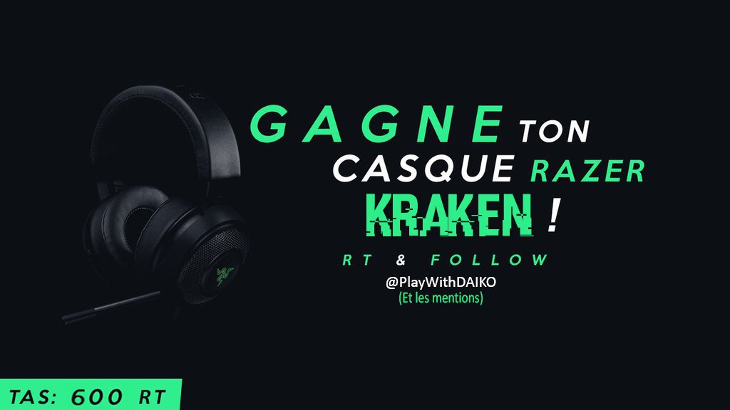 SteamKeyFrance's tweet image. ⚡ REMPORTE TON #CASQUE #RAZER !

➡RT 🔁 + FOLLOW 
➡ @SteamKeyFrance 
➡ @Gameshopfr

💗👋TAG UN AMI !😊

🔁⚡T.A.S AUX 300 RTS!👋