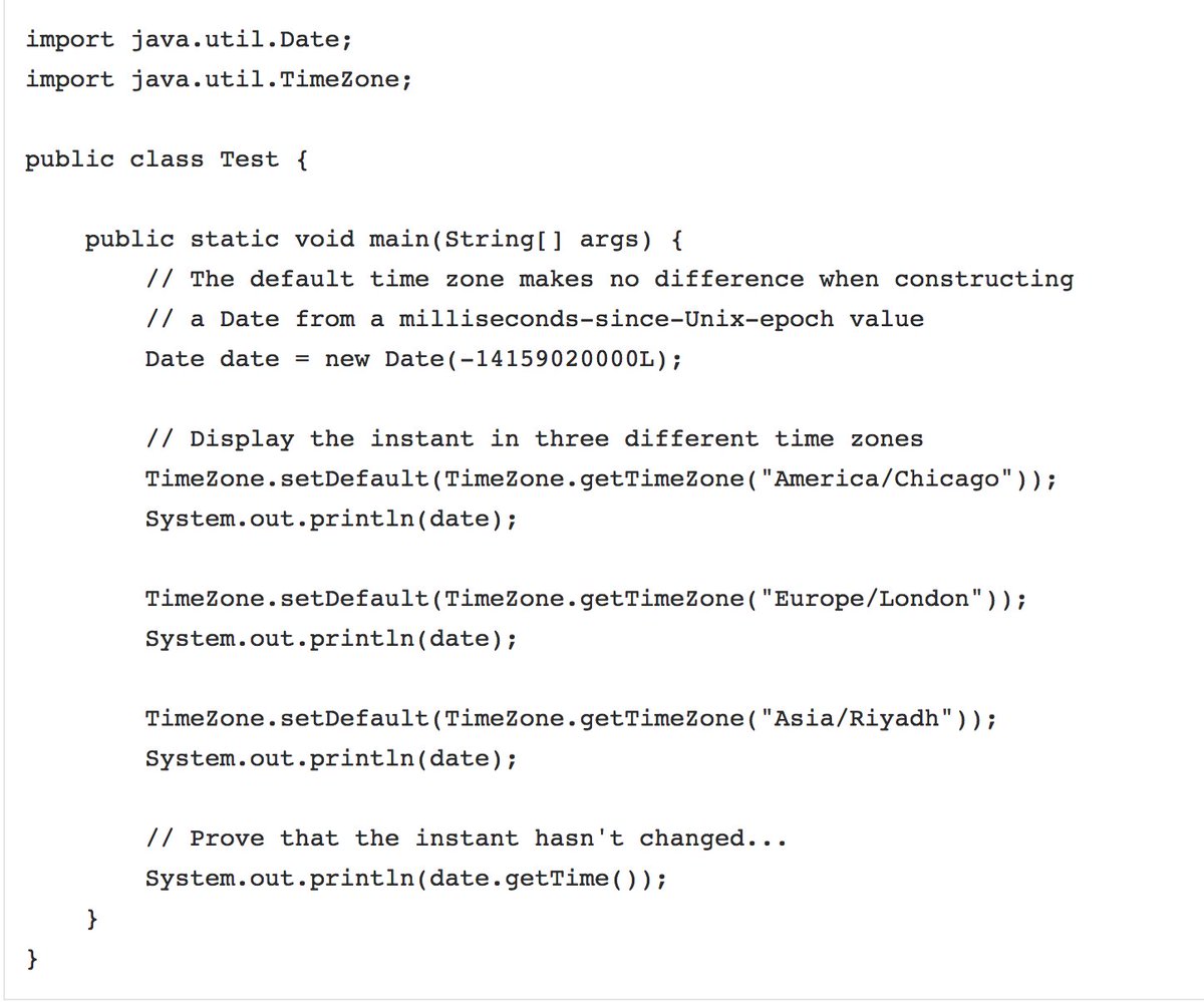 The most important things to know about java.util.Date are:

<a href="/jonskeet/">Jon Skeet</a>

codeblog.jonskeet.uk/2017/04/23/all…