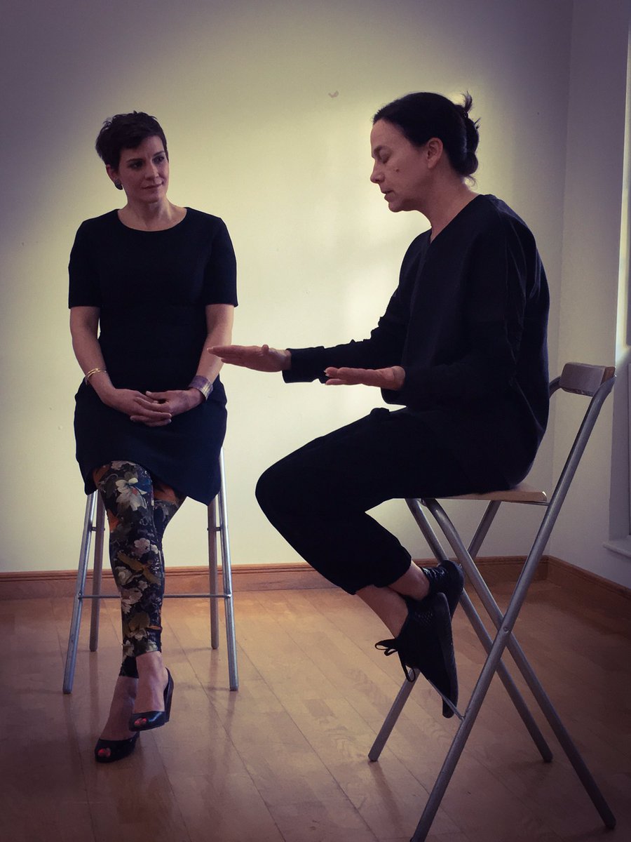 Artist-jeweller-dancer Sarah Warsop with Artisa Foundation's Adriana Paice - preview of 'Liminal' film #performanceofcraft #cockpitawards