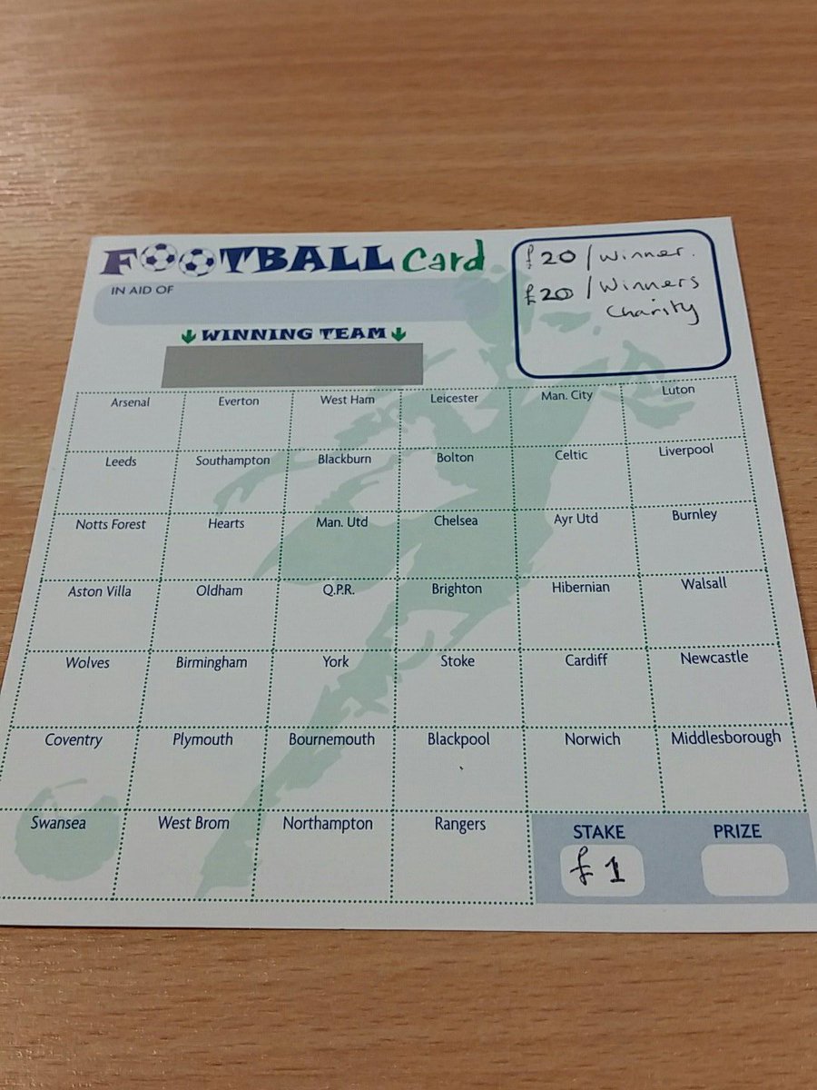 TwoFootTips's tweet image. You know the drill send me a quid per team and winner gets £20 and charity of their choice gets £20+£10 from me Twofoottips@gmail.com paypal