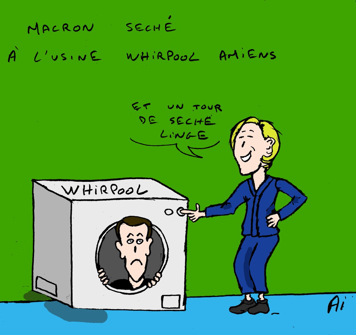 #EmmanuelMacron en difficulté à l'usine #whirlpool d'#Amiens #Marine2017 ayant une longueur d'avance. #ElectionsPresidentielles2017