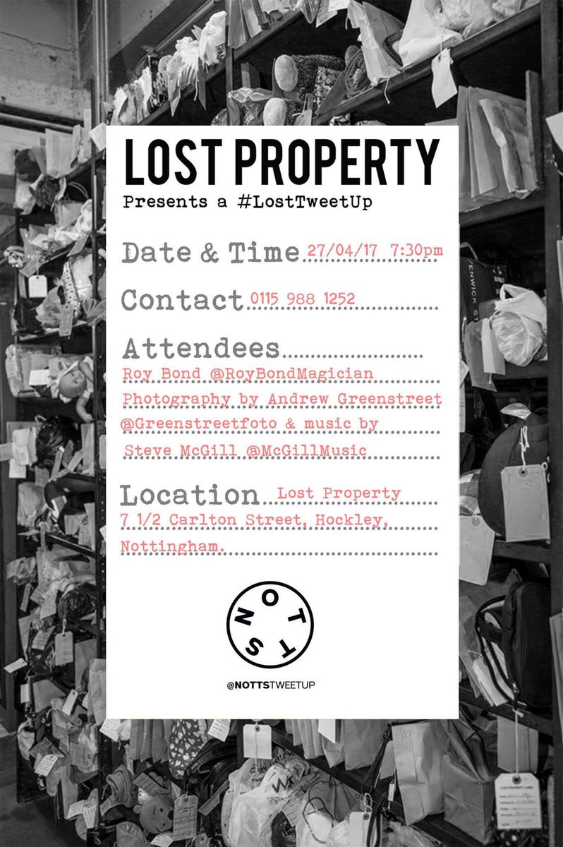 Join us this evening for a #LostTweetUp - Entertainment from <a href="/roybondmagician/">Roy Bond Magician M.M.C</a> &amp; <a href="/McGillMusic/">Steve McGill</a> - 7:30pm #Networking