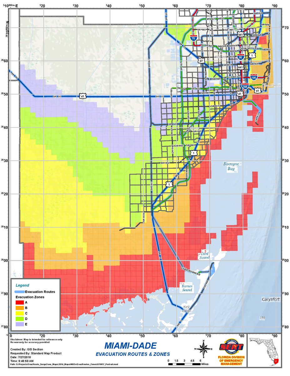Storm Surge Map Miami Nhc Storm Surge On Twitter: "Hurricane Evacuation Zones And Routes For Miami-Dade  County #Florida Can Be Found From @Flsert Here: Https://T.co/Kdm0D2Xz5T  Https://T.co/Wcyubqctof" / Twitter