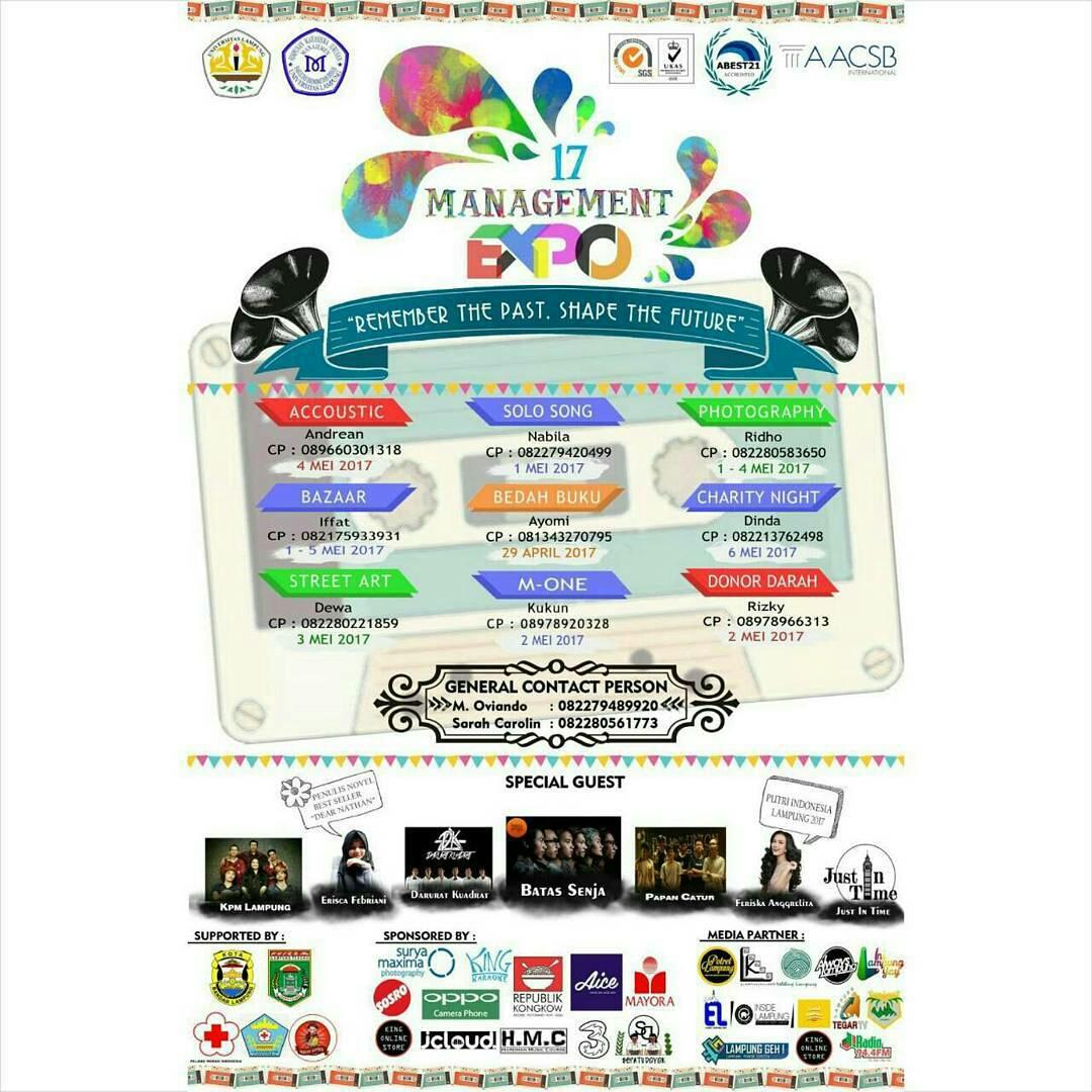 Ya kita bakal hadir di acara manajemen Expo Universitas Lampung besok, jam 14.00 sampai selesai, sampai bertemu.