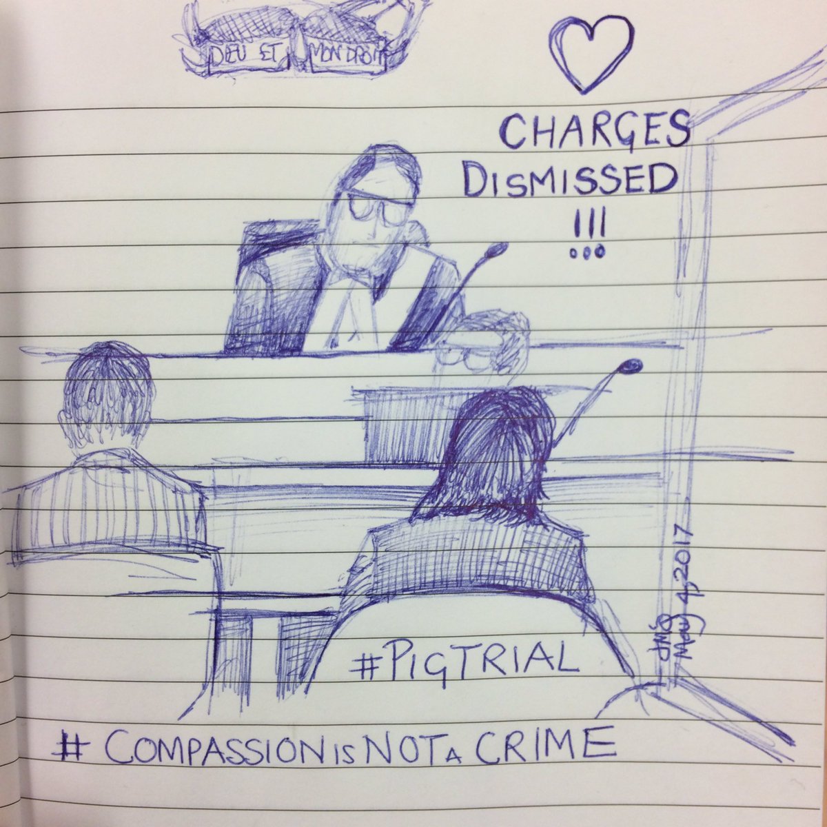 VegJen's tweet image. #pigtrial. Charges DISMISSED!!!