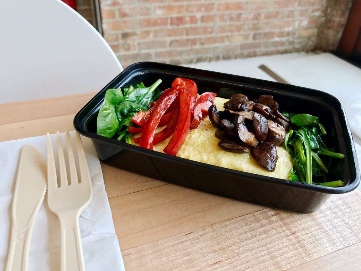 Veggies for days! Just a taste of our #glutenfree menu options: omelette with wilted spinach, red pepper, and sauteed mushroom.