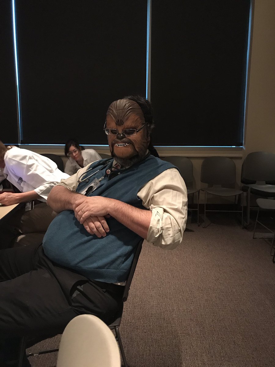 Chewbacca cane to tumor board today. May the Fourth be with you!