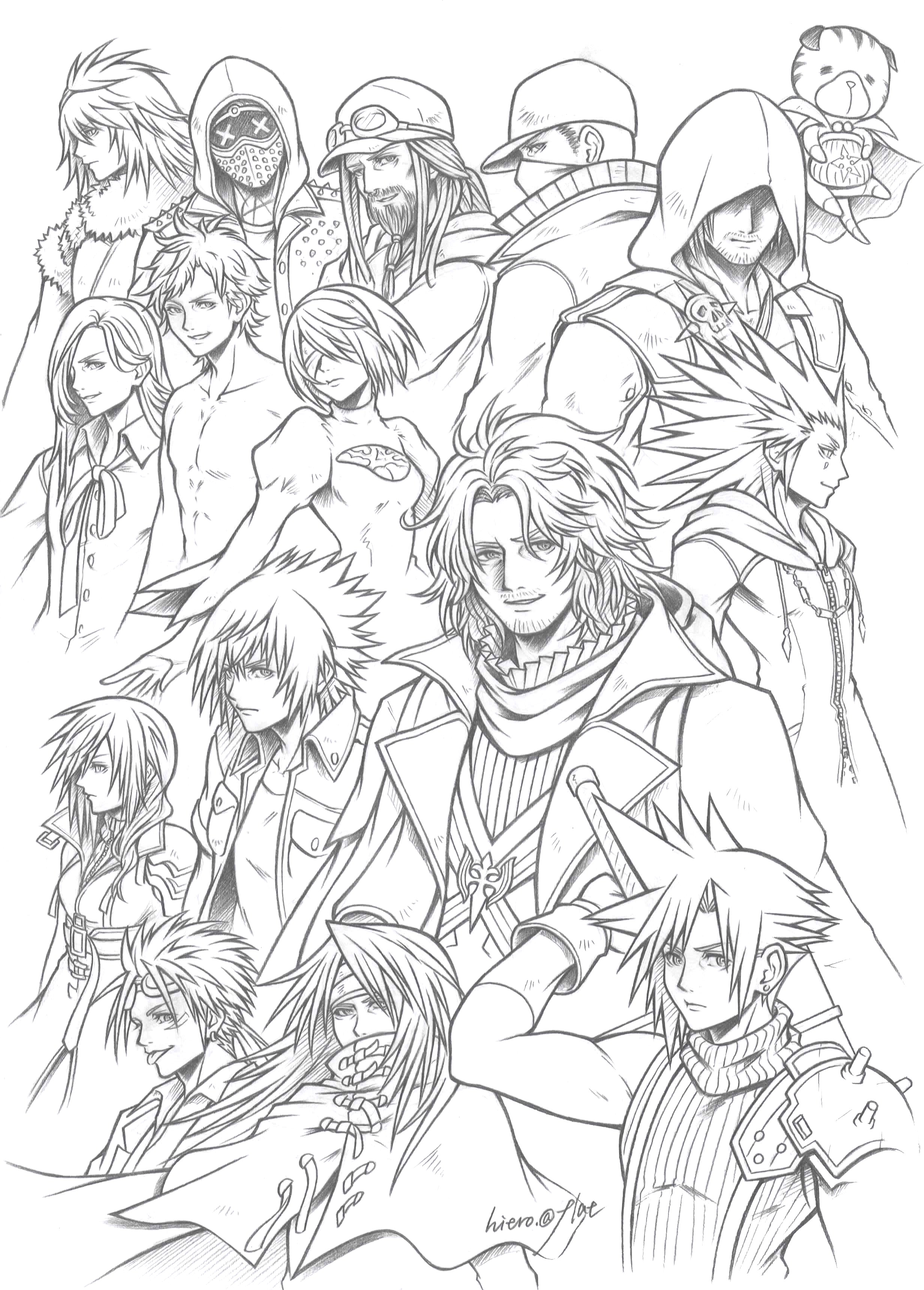 Hiero ただ好きなキャラと描きたいキャラを詰め合わせた集合絵 構図とか大きさとかは気にしない