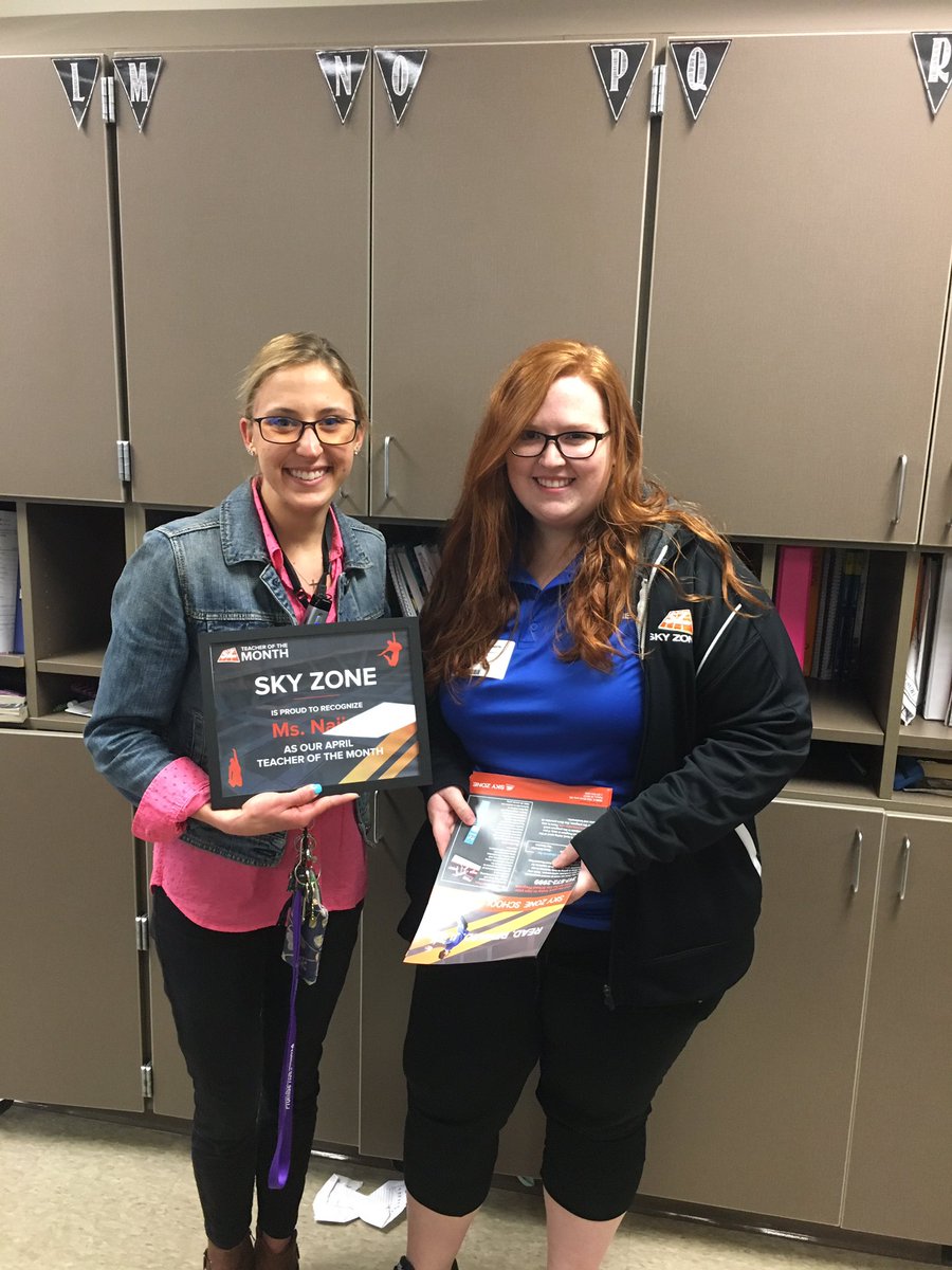 Congrats Ms. Najjar on being the Sky Zone Teacher of the Month!  #pre1617