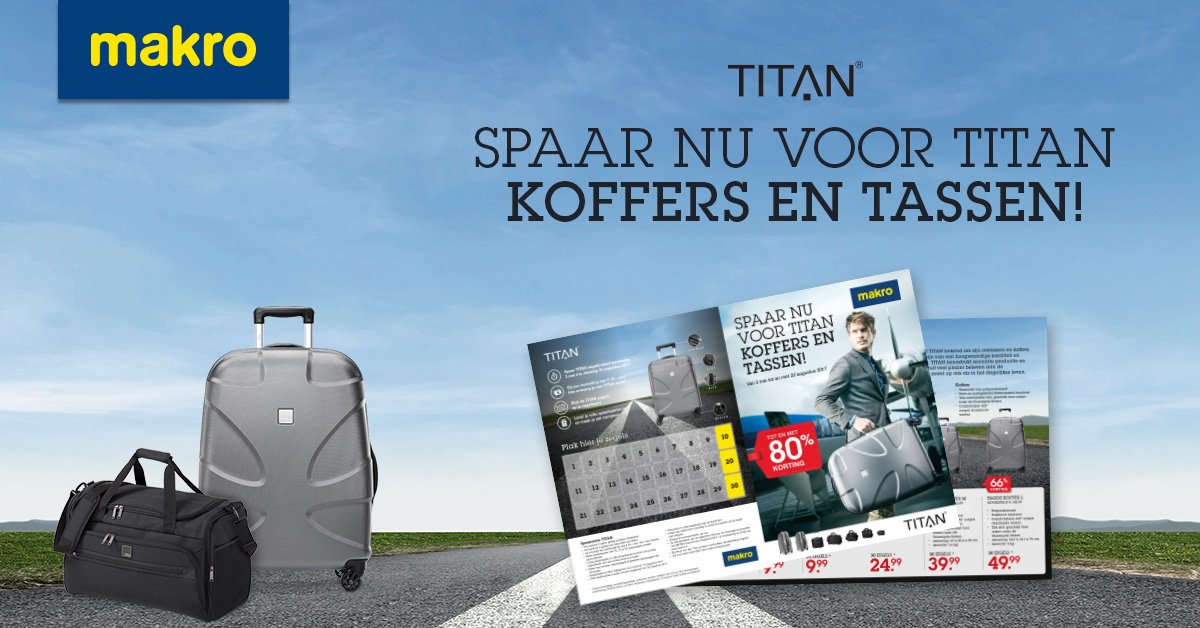 Ik zie je morgen tumor cijfer Makro Nederland no Twitter: "Spaar nu voor hoge #kortingen op Titan koffers  en tassen. https://t.co/MgEmF3sjYL #spaaractie https://t.co/hlsy8IbDnT" /  Twitter
