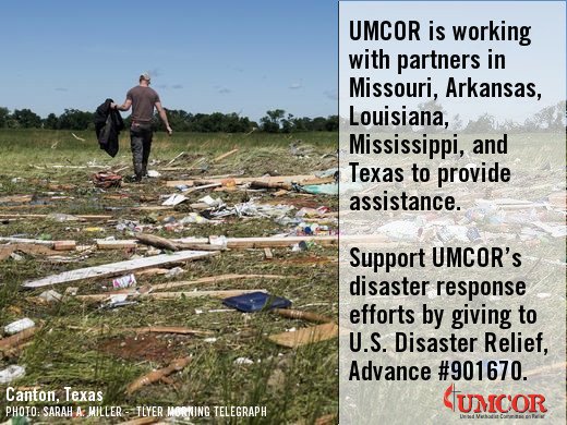 UMC_UMCOR's tweet photo. #UMCOR is engaging with partners in midwestern &amp; southern states affected by #severestorms. Give to Advance #901670.
https://t.co/HMCoActqBo https://t.co/U1wPRI7jpn