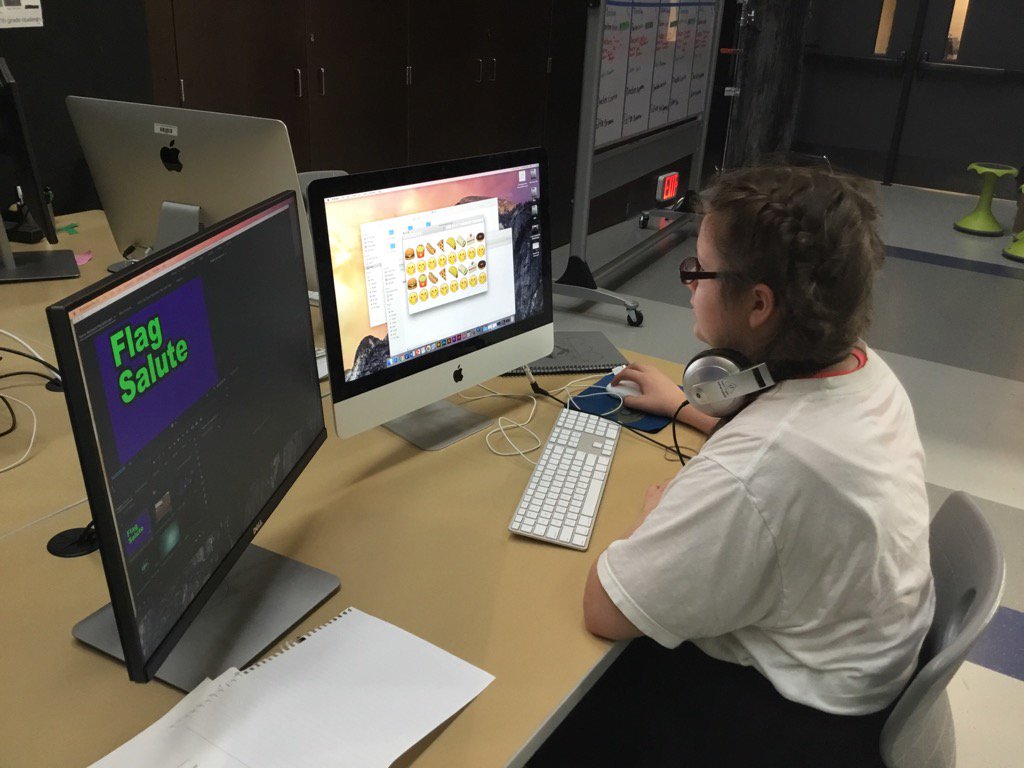 Next year's Editor-in-Chief hard at work editing this Friday's Panther's   Now broadcast. <a href="/stewartpanthers/">Stewart MS Panthers</a>