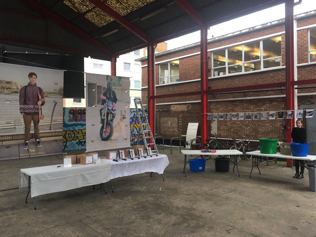 Setting up for <a href="/HoxtonMiniPress/">Hoxton Mini Press</a> launch tonight 6:30-8:30pm <a href="/spacestudios/">[    s p a c e    ]</a>  all welcome free drinks
