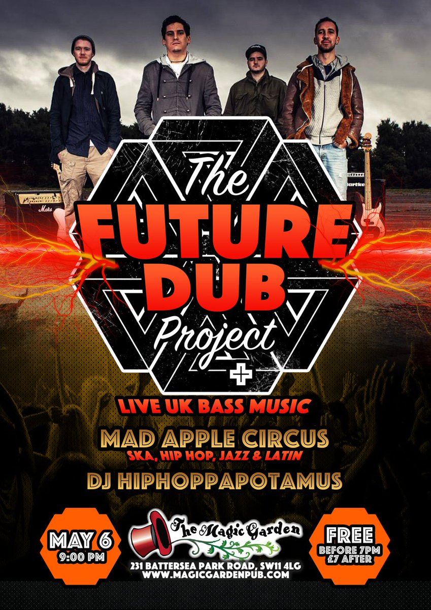 The Magic Garden Pub (@magic_pub) on Twitter photo TONIGHT! It's <a href="/FDubOfficial/">Future Dub Project</a> with <a href="/MadAppleCircus/">Mad Apple Circus</a> + DJ Hiphoppapotamus. Free before 7pm, £7 after: bit.ly/2qw21ZY #bass #ska #hiphop TONIGHT! It's <a href="/FDubOfficial/">Future Dub Project</a> with <a href="/MadAppleCircus/">Mad Apple Circus</a> + DJ Hiphoppapotamus. Free before 7pm, £7 after: bit.ly/2qw21ZY #bass #ska #hiphop