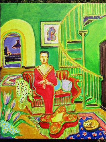 LOVE THIS PAINTING OF ME RELAXING IN THE GARBO ROOM OF MY HISTORICAL HOME, THE CEDARS!!! THANK YOU FOR THE TRIBUTE, DEAR Jonathan West!!!
