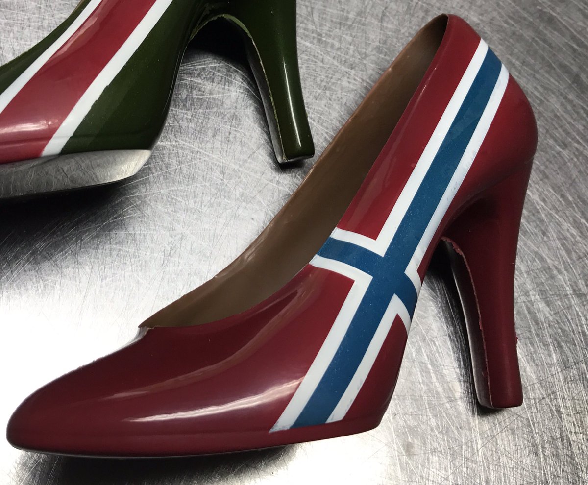 Chocolade pump met vlag van Noorwegen