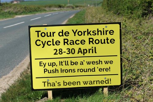 Signs are going up! 🚴‍♀️🚴🏽
#Yorkshire #marketing #cycling #tourdeyorkshire