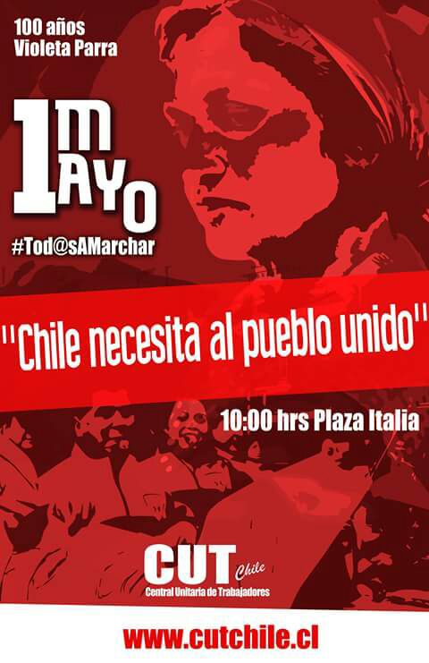Hoy nos vemos en #Quilicura en la conmemoración del #DíaInternacionalDeLosTrabajadores
El lunes 1 mayo marchamos por #ChilePuebloUnido