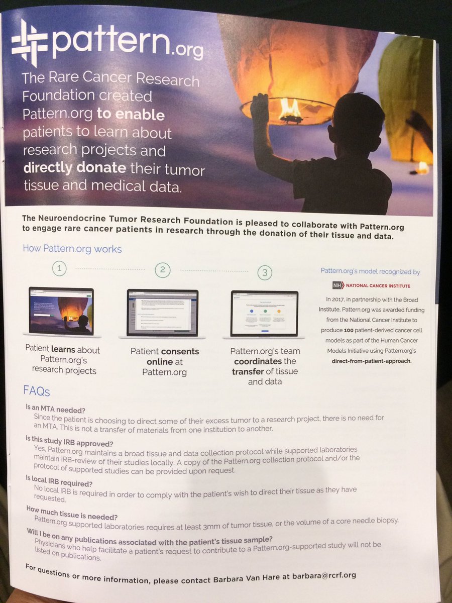 _JosephLi's tweet image. @curenets &amp;amp; @RareCancerRF working together: pts can donate #neuroendocrine tumor 2 support research: pattern.org #netcancer #net