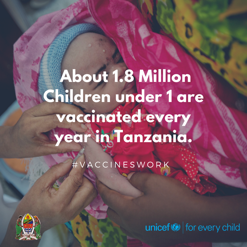 UNICEFTanzania's tweet photo. It hurts, a little bit. But at the end, it's worth it! #VaccinesWork Pata chanjo. #ChanjoInakinga https://t.co/sv7HZUDCDv