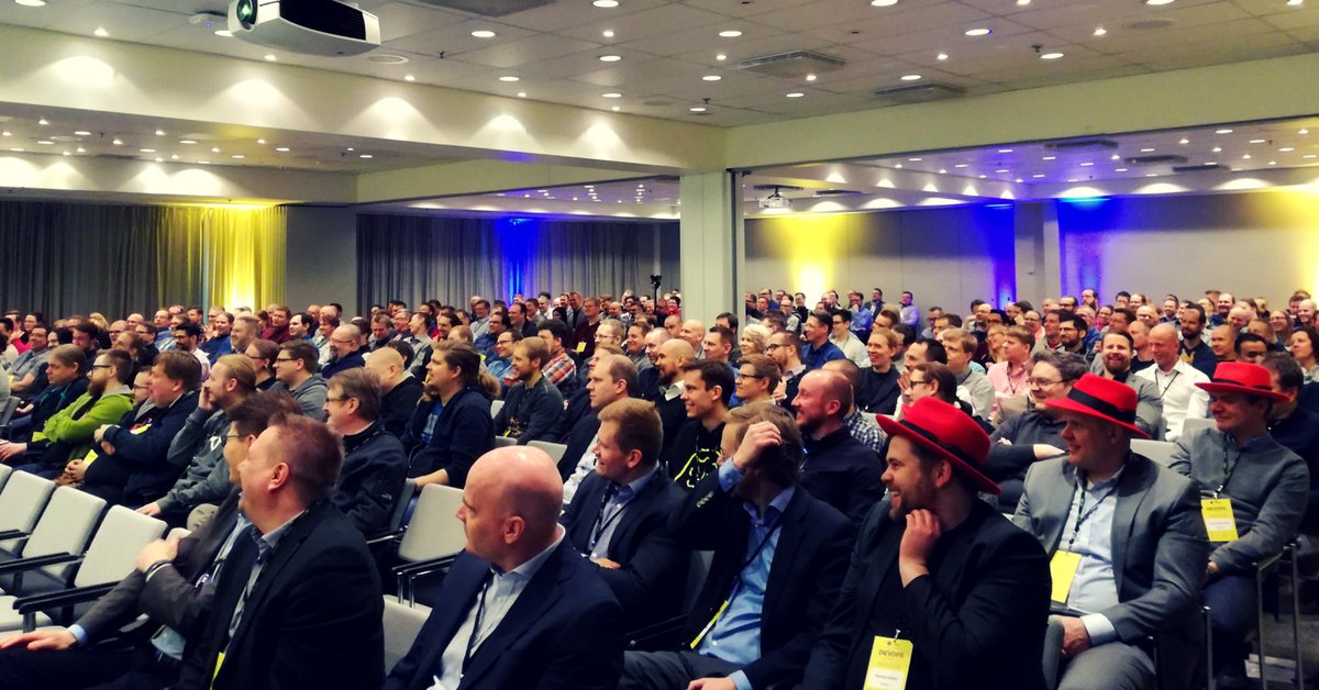 Eficode's tweet image. What a morning in DEVOPS 2017! Join us right after lunch from our live stream: devops2017.com/live-stream/ #devops2017 #devops