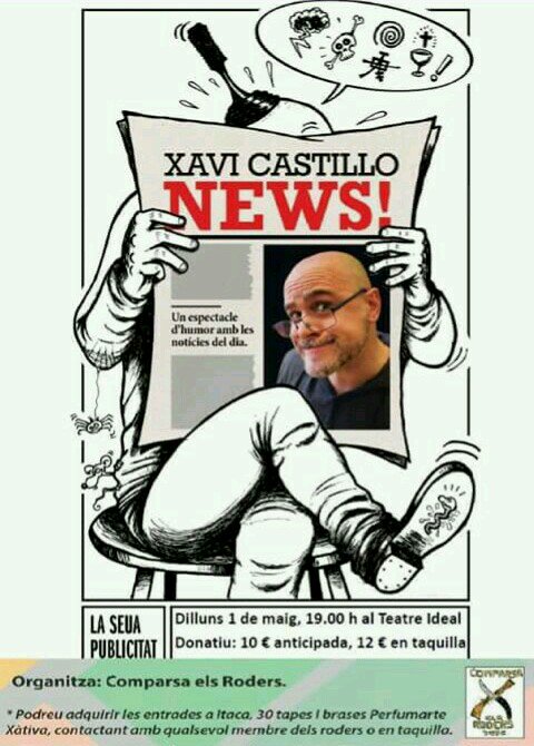 ElsRoders's tweet image. S'acosta la bakanal de rises!!! Ja ho sabeu... dilluns 1 a les 19'00 al teatre ideal !!! En mig any , els roders tindran entraes al damunt