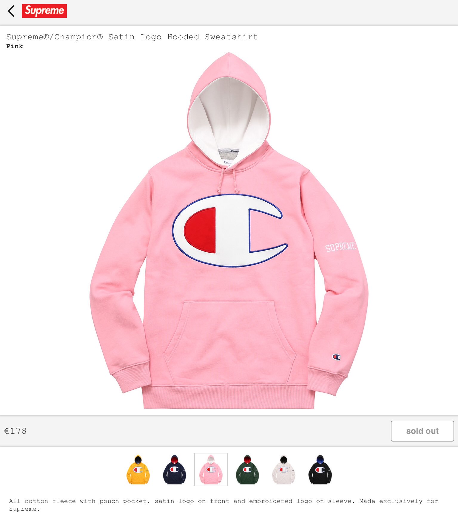 supreme satin logo hoodie