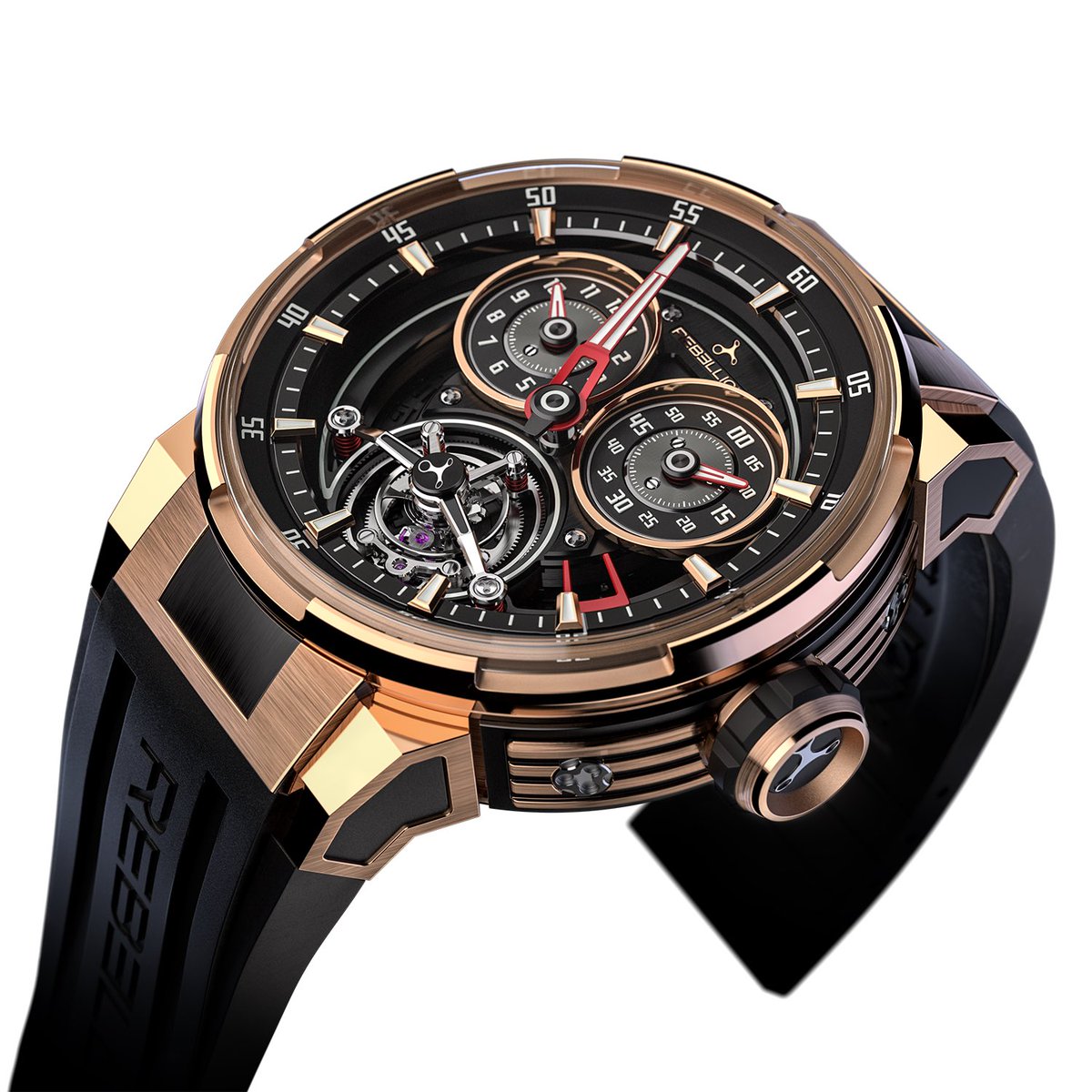 VERITIMEWATCHES's tweet image. The spectacular #Predator 2.0 #RegulatorTourbillon by @rebelliontimepieces 
Limited to 30 pieces. #RebellionWatch #RebellionRacing