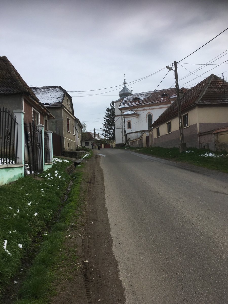 yates_bill's tweet photo. Miklosvar Main Street. Transylvania mainly Hungarian speaking. House 2nd left diff roof Saxon built. Church orthodox https://t.co/uNRx8JAJ3y