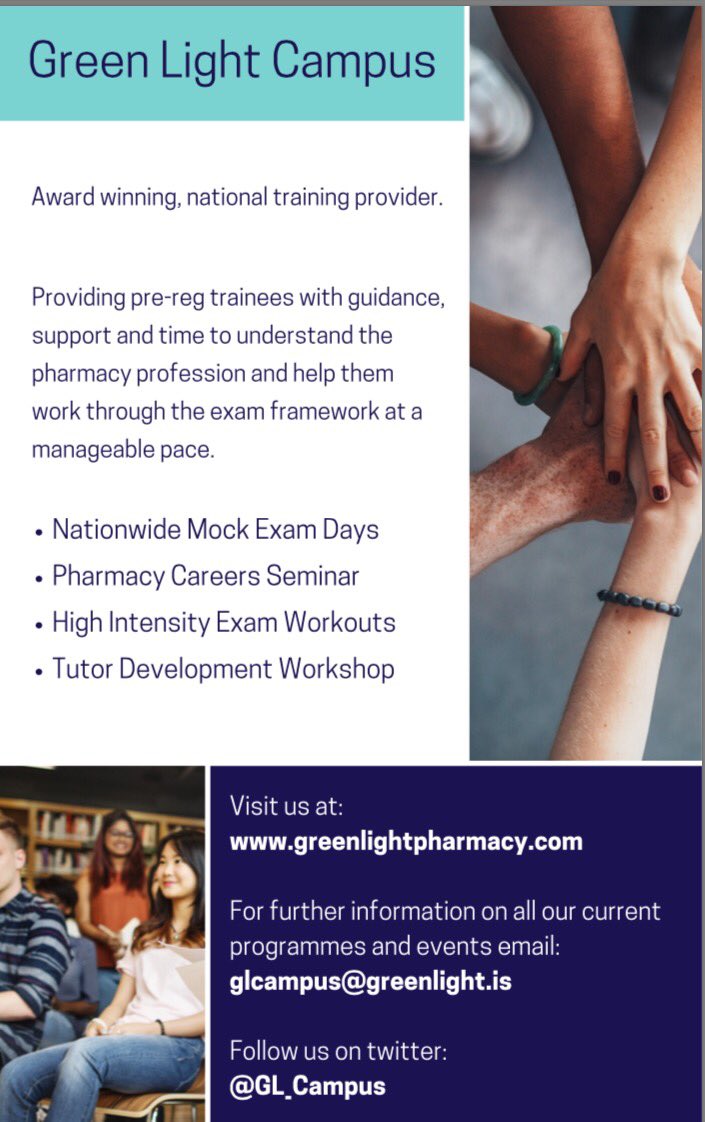 Green Light Campus (@gl_campus) on Twitter photo Pre-reg tutor or 4th year pharmacy student? This is for you. Monthly revision course <a href="/GL_Campus/">Green Light Campus</a>. Book now: goo.gl/forms/xsIStGYMβ¦ Pre-reg tutor or 4th year pharmacy student? This is for you. Monthly revision course <a href="/GL_Campus/">Green Light Campus</a>. Book now: goo.gl/forms/xsIStGYMβ¦