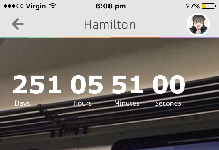 lucyhannahh's tweet photo. #YIAYCount COUNTDOWN UNTIL I SEE HAMILTON BOIIIIIIIII https://t.co/EvOSWKuaVN