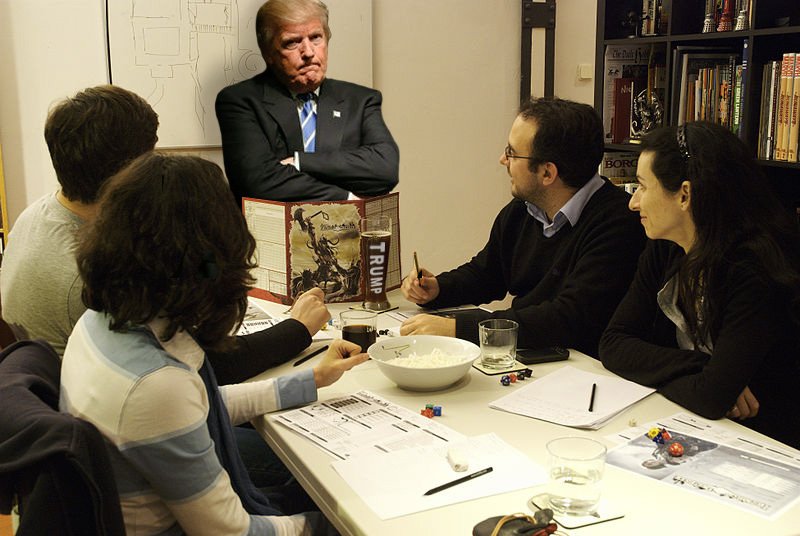 DungeonsDonald's tweet photo. As players prepare for exploration & adventure in our dungeon - Gary threatens to not play & shut down the D&D campaign. Terrible!
#ImTheDM https://t.co/lzNBYuAbOy