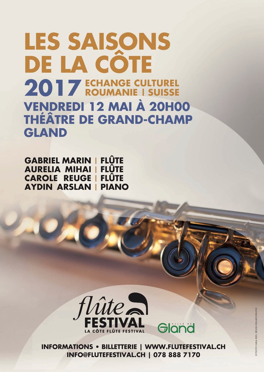Les Saisons de La Côte - concert vendredi 12 mai à 20 heures - théâtre de Grand-Champ - Echange culturel Roumanie-suisse