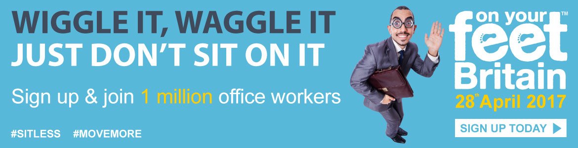 Find out the benefits of sitting less – and join <a href="/getGBstanding/">GET BRITAIN STANDING</a> tomorrow #SitLess #MoveMore #OYF17

▶️ getbritainstanding.org