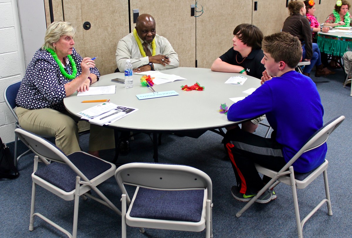 AndrewCephasPIO's tweet image. The second annual @StACofCalvert student town hall forum was held last night. CCPS administrators were on-hand to discuss school issues.