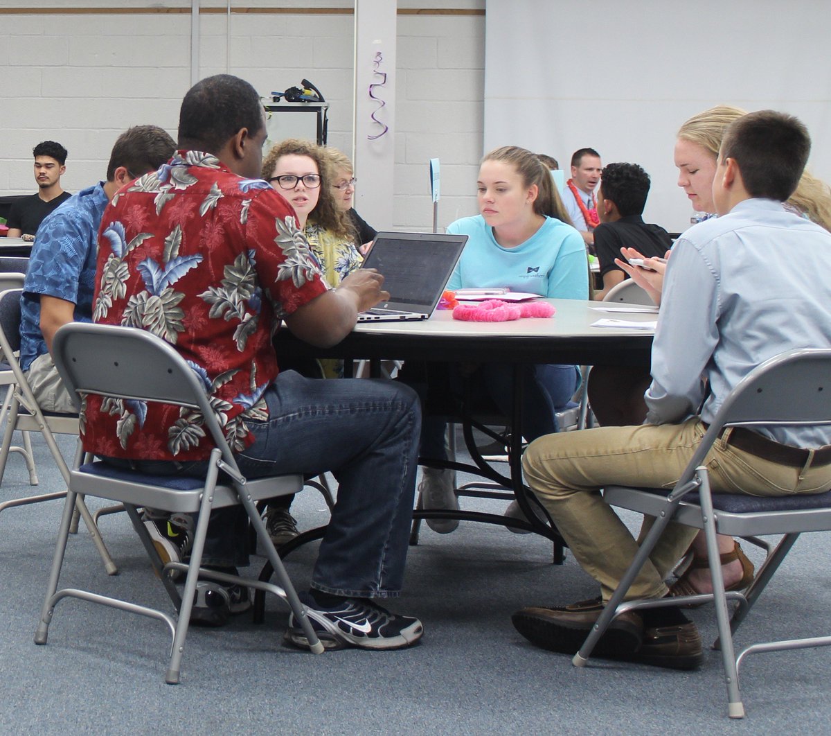 AndrewCephasPIO's tweet image. The second annual @StACofCalvert student town hall forum was held last night. CCPS administrators were on-hand to discuss school issues.