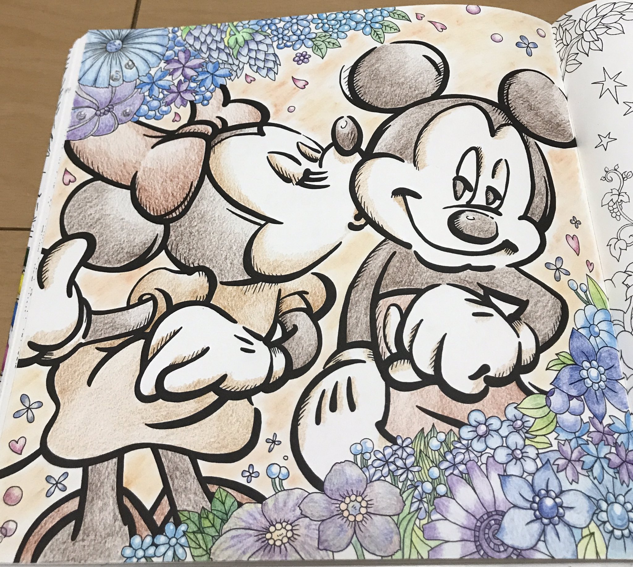 子育てママの大人の塗り絵 完成 珍しく子供達が早く寝てくれたから 進められた パステルは教えて頂いたケープ固めを実行しました No 13 大人ディズニー素敵な塗り絵レッスンブック 大人の塗り絵 大人のぬりえ T Co