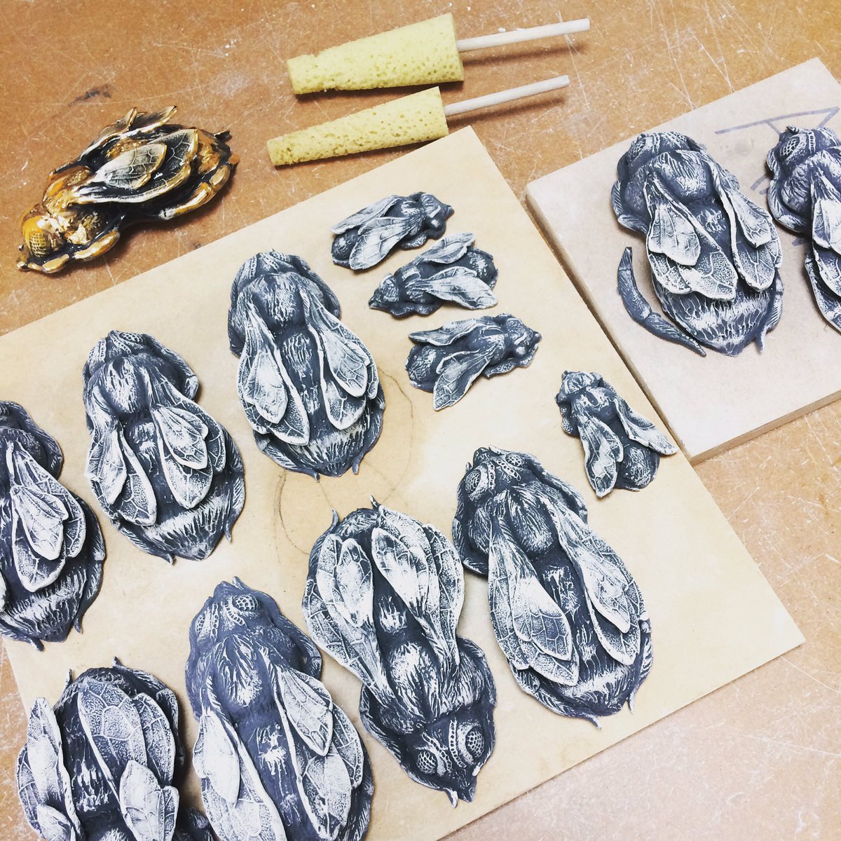 I'm glazing Queen Bees today!