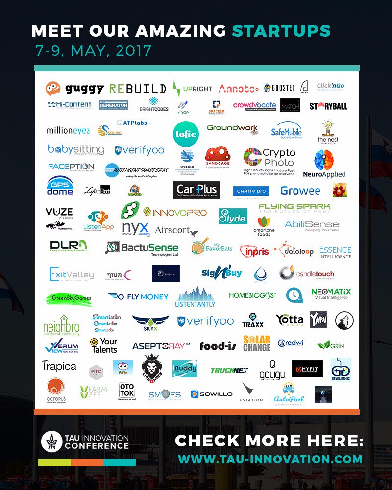 StarTau's tweet photo. Meet our amazing startups at TAU Innovation Conference 2017!
https://t.co/Mj3yiwJGtx
#startau #tlvstartup #startups #tauic2017 https://t.co/PneduYTxgP