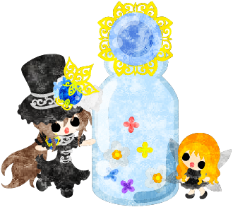 Atelier B W Lineスタンプ フリーのイラスト素材 黒いシルクハットの少女と可愛い妖精と花の瓶 Free Illustration A Black Silk Hat Girl And A Cute Fairy And A Flower Bottle T Co 0fj30ljl3u T Co Jmcsdoromq