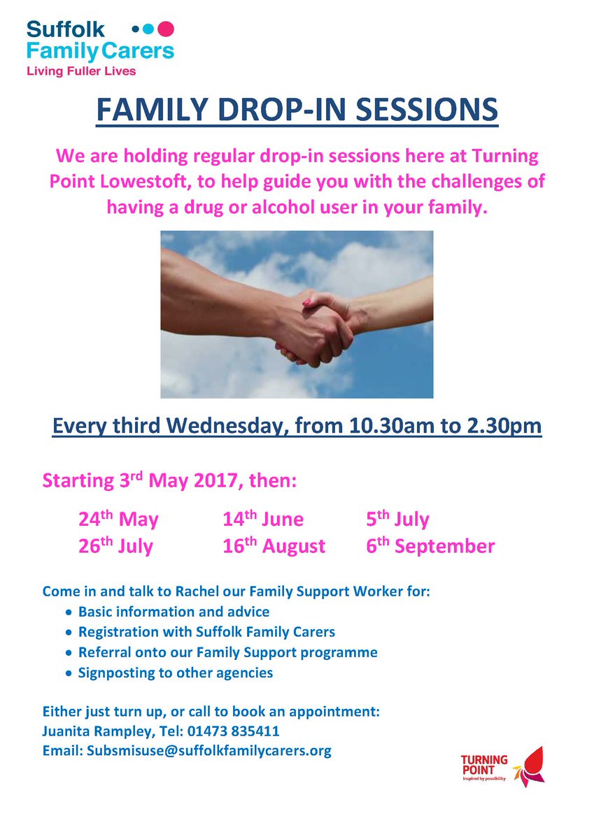 suffolkcarers's tweet image. We are running new drop in sessions for you if you care for someone affected by substance misuse in Lowestoft