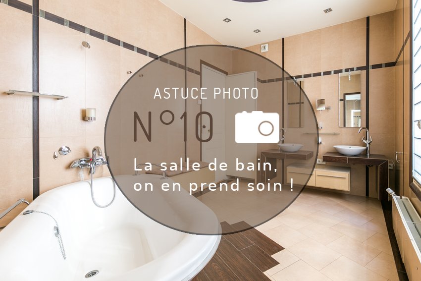 Pr mettre en valeur une sdb, montrez les équipements (baignoire etc) et faire une image la + neutre possible ! #photo #immobilier