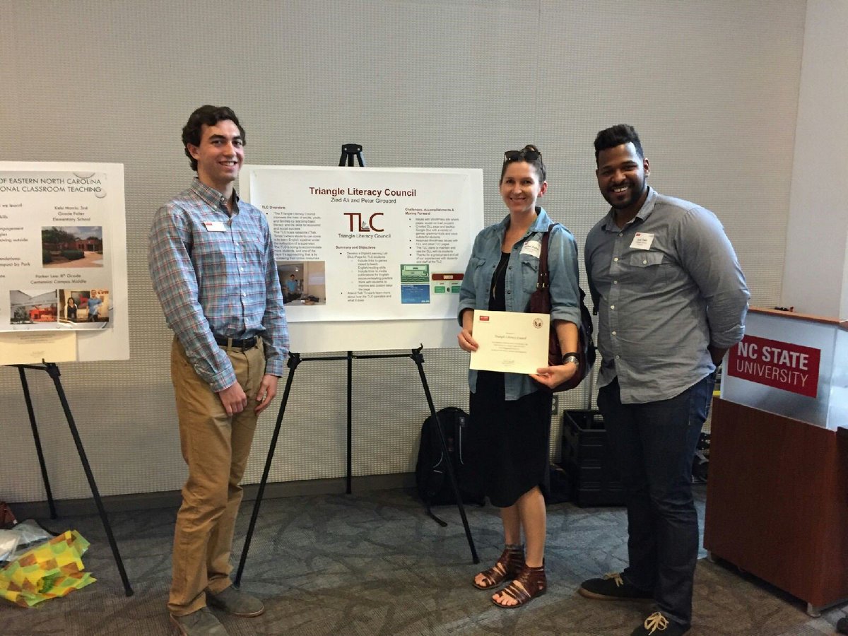 TriangleLitNC's tweet image. Thanks to our @ParkScholarship students Peter Girouard & Ziad Ali (not pictured) for their service to TLC this year! #digitallearninglab 💻