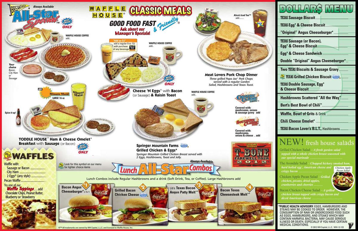 breakfast waffle house menu