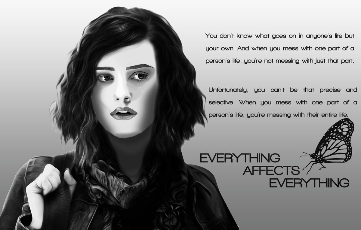 New digital drawing/header of 13 reasons why {#13ReasonsWhy #Quotes #Tvshow #KatherineLangford #EverythingAffectsEverything #drawing}