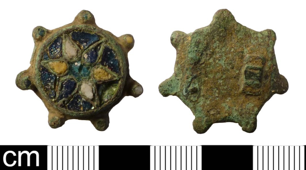 Best discovery circumstances ever? A cloisonné-enamelled brooch (like this one), found c.1981 'in garden of donor when burying a terrapin'!